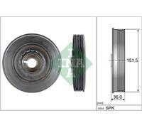 Crankshaft Pulley (TVD) fits DACIA SANDERO Mk2 1.6 1.5D 2008 on INA 123030453R