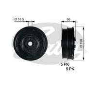 Crankshaft Pulley TVD1068 GATES for ROVER LAND ROVER MG