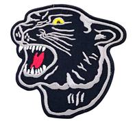 New Big Black Panther Head Iron Sew on Embroidered Patch