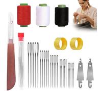 New Big Eye Steel Sewing Needles Kit 34PCS, 5 Size Steel Needles for Hand Sewing Kit Stainless Needle for Adult with Case, Beginner-Friendly (1)