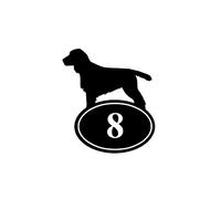 New Black Cocker Spaniel Iron House Number Sign