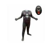 ( New Black Cosplay Jumpsuit+Mask, 140/7-8 Years) Godzilla vs. King Kong Cosplay Costume Stage Performance Kids Unisex Jumpsuit