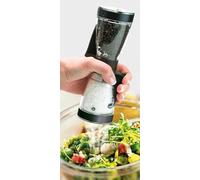 New Black Modern Dual Salt and Pepper Grinder Mill with Ceramic Mechanism - Easy One-Hand Squeeze Operation for Precise Seasoning
