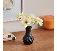 New Black Organic Twist Ceramic Bud Vase - Unique Sculptural Shape, Perfect for Single Stems or Small Posies, A Stylish Accent for Shelves, Mantels, and Compact Spaces - M82