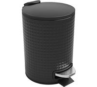 New Black Pedal Bin 3L - Bathroom & Kitchen Waste Bin with Removable Inner Bucket - Hands-Free Pedal Operation, Modern Slim Design, Easy to Clean N-02