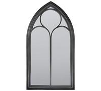 MirrorOutlet New Black MirrorOutlet Somerley Chapel Arch Garden Mirror 112 X 61 Cm, Black