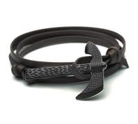 New Black Synthetic leather anchor men axe bracelet viking Jewellery