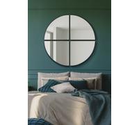 MirrorOutlet The Quadrants - Extra Large Black Modern 4 Piece Circular Window Wall Mirror 54" X 54" (140CM X 140CM) Size and spacing upon fitting. Unique & New