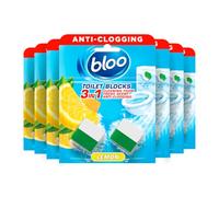 New Bloo Toilet Blocks, Pack of 2 x 7, Limescale Remover Cistern Block, Cleaner Block with Cleaning and Foaming Action, Fresheners - Lemon