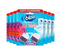 New Bloo Toilet Blocks, Pack of 2 x 7, Limescale Remover Cistern, Cleaner with Cleaning and Foaming Action, Fresheners - Fresh Flowers