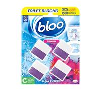 New Bloo Toilet Blocks, Pack of 4, Toilet Limescale Remover Cistern Block, Toilet Cleaner Block with Cleaning and Foaming Action, Toilet Fresheners - Fresh Flowers