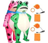 New Blow up Frog Costume Adult, Inflatable Funny Cute Frogs Full Body Costume for Cosplay Party Halloween Christmas, suitable for both men and women(Size:XL/68.90x74.80in,Color:Green+pink)