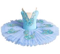 New Blue Professional Ballet Tutu Classical Ballet Skirt Kids Girls Adults Ballerina Dress Performance Clothes Swan Lake Costume,Blue,130