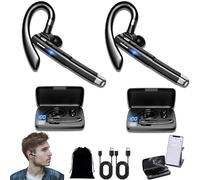 New Bluetooth Trucker Headset,Earpiece for Calls with 500mah Charging Case, Wireless Bluetoot Headset V6,80h Playtime, Hands-Free Earphones,For Trucker,Business,Office,Gym (2Pcs)