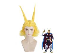 New Boku No Academia All Might Golden Cosplay Anime Wig Halloween Role Play My Hero Academia Costume Hair+ Wig Cap MZ-1318