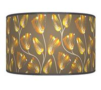 New Bold Floral lampshade Yellow Orange Brown Ceiling Light Drum Handmade Lamp Shade Floor Table or Ceiling Pendant Light Shade dz86 (35cm(14")