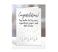 New born baby boy card, funny, joke, gifts, present, Say hello to toy cars, superhero capes, and dirt stains, A5-235_63