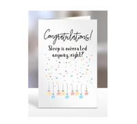 New born baby girl card, funny, joke, gifts, present, Sleep is overrated anyway, right?, A5-235_65