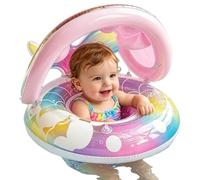 New Born Babys Swim Float With Canopy, Babys Swim Ring Float With Canopy, UPF 50+ UV Protection Swimming Ring With Removable Shade, For New Born & Toddleres 3-48 Months