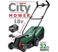 Bosch CityMower Push lawn mower Battery Black, Green