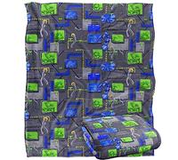 new boundary designs, inc. Teenage Mutant Ninja Turtles: Mutant Mayhem Sewer Tech Pattern Silky Touch Super Soft Throw Blanket 152 X 127 Cm