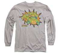 new boundary designs, inc. TMNT Funny Face Turtles Mens Long Sleeve T Shirt Undershirt, Grey, XL