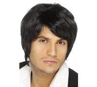 60's Black Mens Boy Band Wig - wig black boy band mens fancy dress smiffys accessory costume short pop