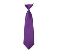 New Boys Pre-Tied Ties. Satin Plain Coloured Childrens Tie. Elasticated. 22 Colours Available. Handmade. Wedding, School, Fashion (Cadburys Purple, Boys Tie)