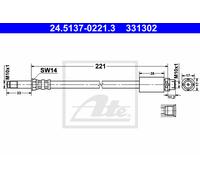 BRAKE HOSE 24.5137-0221.3 FOR BMW X1/E84/SUV N46B20B/C/CC/CD/E/CB/BD/A N47D20