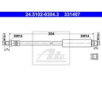 Brake Hose ATE 24.5102-0304.3 for BMW 3 (E30) 1.6 1988-1991