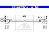 ATE New Brake Hose 24.5202-0204.3 for BMW 3 Series E36 (M40/M43/M42/M50)