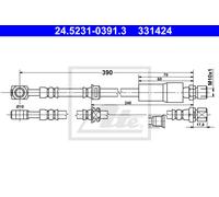 Flexible brake hose 24.5231-0391.3 ATE for OPEL VECTRA B Hatchback VECTRA B
