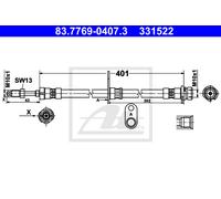 ATE 83.7769-0407.3 Brake hose