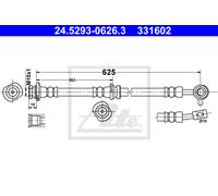Flexible brake hose 24.5293-0626.3 ATE for NISSAN QASHQAI II