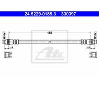 ATE Brake Hose 24.5229-0185.3 - Fits Renault Clio III, Twingo I, Megane II