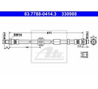 ATE 83.7788-0414.3 Brake hose