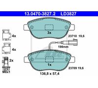 Brake pads 13.0470-3827.2 ATE for FIAT ABARTH OPEL LANCIA