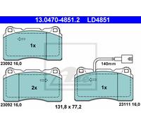 New Brake Pad Set, disc brake for ALFA ROMEO:159,159 Sedan,159 Sportwagon