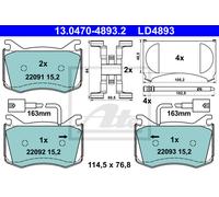 ATE Brake Pad Set 13.0470-4893.2 - Fits Alfa Romeo Giulia 2.0