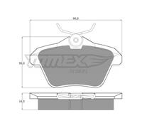 Brake pads Rear Axle TX 12-68 TOMEX Brakes for ALFA ROMEO 164 156 166