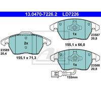 Brake pads 13.0470-7226.2 ATE for AUDI TT TT Roadster A1 A1 Sportback