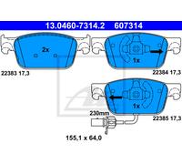 Brake pads 13.0460-7314.2 ATE for AUDI A4 B9 A4 B9 Avant A4 Allroad B9 A5