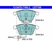 ATE Ceramic Brake Pad Set 13.0470-7166.2 incl. wear warning contact for AUDI A6 C5 (Saloon/Avant/Allroad)