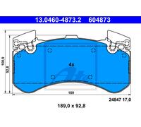 Brake pads 13.0460-4873.2 ATE for AUDI A7 Sportback A6 C7 A8 D4 A6 C7 Avant