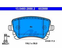 Brake pads 13.0460-2888.2 ATE for AUDI BENTLEY