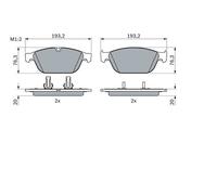 0986 494 988 Front Brake Pad Set 4x Pads Not Prepared For Wear Indicator Bosch