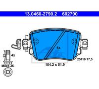 ATE Brake Pad Set 13.0460-2790.2 - Disc Brake - Fits VW, Audi, SEAT, Skoda