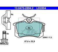 Brake pads 13.0470-2894.2 ATE for SEAT VW AUDI SKODA
