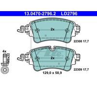 REAR BRAKE PADS SET 13.0470-2796.2 ATE I