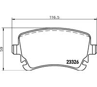 Brake Pads Set fits BENTLEY FLYING SPUR 4W, ZG21BB 6.0 Rear 2013 on Brembo New